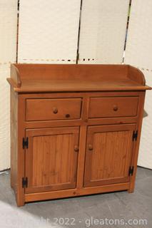Vintage 2 Drawer Dry Sink Cabinet 