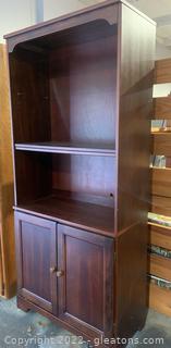 Contemporary Shelving and Storage Cabinet with Cherry Finish 
