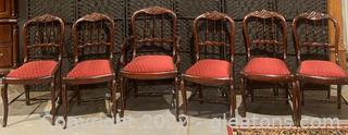 Six Carved Mahogany Dining Chairs 