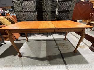 Traditional Dining Table with Clawfoot Legs & Leaf 