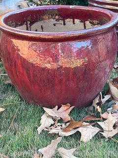 Large Rimmed & Glazed Planters Pot 