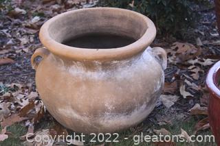 Large Outdoor Clay Pot with Handles 