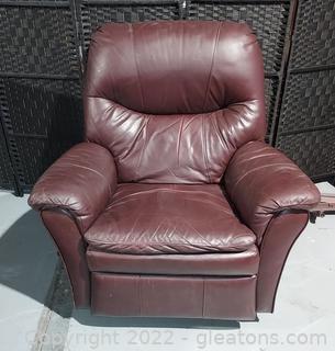 Nice Haverty’s Burgundy Leather Manual Recliner 