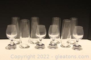 4 Riedel for Nespresso Collection Tasting Glasses & 6 Clear Cylindrical Glasses 