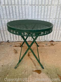 Green Iron Outdoor Side Table 