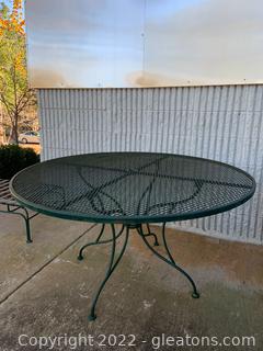 Green Iron Outdoor Dining Table 