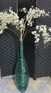 Jogful Jasmine Tall, Green Opaque Floor Vase 