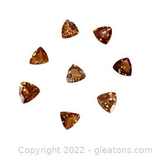 8 Loose Spessartite Garnet Gemstone Trillion Lot