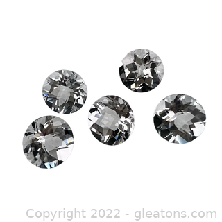 5 Loose Genuine White Topaz Gemstone Round