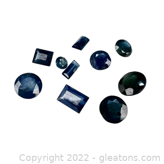 10 Loose Genuine Blue Sapphire Gemstones Lot