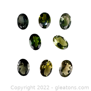 7 Loose Genuine Green Tourmaline Gemstones Oval