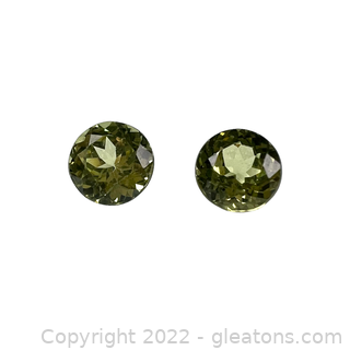 Pair of Loose Grossular Garnet Gemstones Round