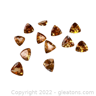 12 Loose Spessartite Garnet Gemstones Trillion