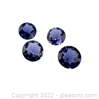 6 Loose Genuine Iolite Gemstones Round