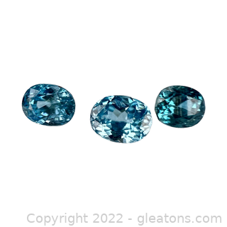 Loose Blue Zircon Gemstones Oval