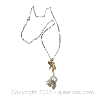Elegant Baroque Pearl Chain Necklace