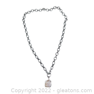 Minimalistic Chain Necklace with Baroque Pearl Pendant