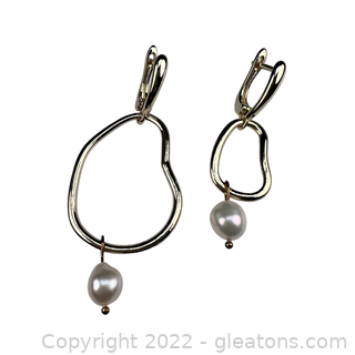Dali Inspired Pearl Drop Earrings