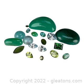 Loose Green Genuine Gemstones Lot