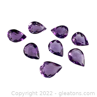 Loose Genuine Amethyst Gemstones Pear Shape 9x7