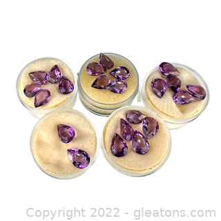 Loose Genuine Amethyst Gemstones Pear Shape 10x7