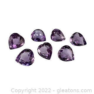 Loose Genuine Amethyst Gemstones Heart Shape