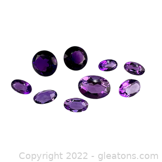 Loose Genuine Amethyst Gemstones Oval & Rounds