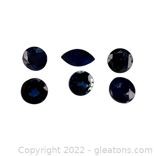 Loose Genuine Dark Blue Sapphires Round & Marquise