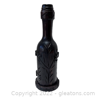 Vintage Hand Carved Wine Bottle