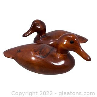 Pair of Vintage Wooden Duck Decoys