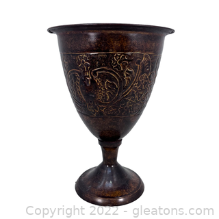 Vintage Etched Urn Vase