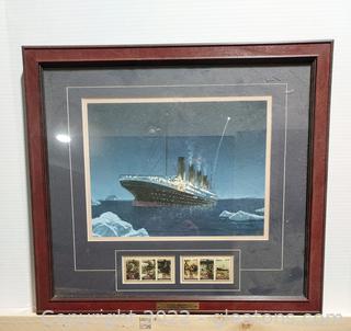 R.M.S Titanic “The Final Hour” Framed Print and Commemorative Stamps   