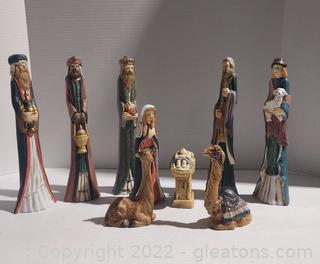 Lovely Bisque Porcelain Nativity Figures