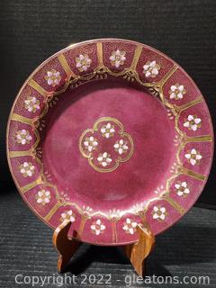 Gorgeous Toyo Burgundy, Gold, Pink, Decor Plate