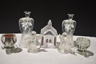 Glass Candle Holders - Angels - Church Candle Cover 