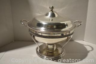 International Silver Co Silverplate Tall Chafing Dish 