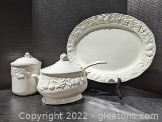 Pair of Maruni Japan Ceramic Tableware & a Large Oval Ceramic Platter 
