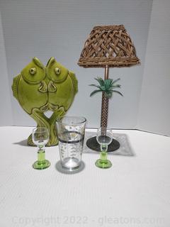Relaxing at the Beach Lot- Fish Vase, Candle Lamp, Cocktail Mixing Glass