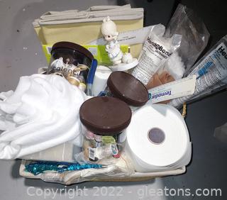 Sewing/Crafting Lot Basket Included 