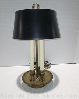 Brass Three Candlestick Table Lamp 