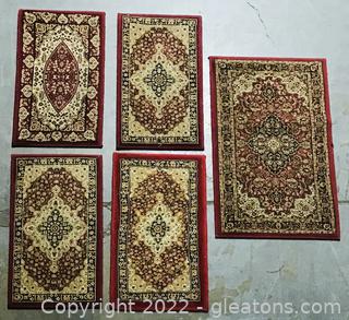 Assorted Woven Kashan Style Decor Rugs (Set of 5)