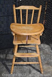 Vintage Colonial Jenny Lind Style Wooden High Chair 