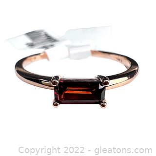 Brand New 14K Rose Gold Stackable Garnet Ring