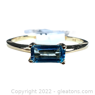Brand New 14K Blue Topaz Ring