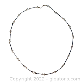14KT Two-Toned Pearl & Bead Necklace