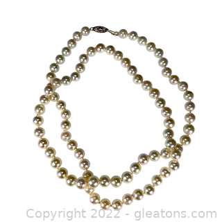14KT Yellow Gold Stand of Pearls