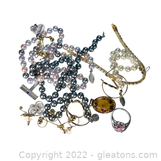 Costume Jewelry Lot - Necklaces, Bracelets, Earrings, Pendants