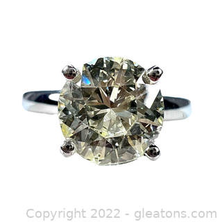 Beautiful Platinum & 14kt White Gold Solitaire Diamond Ring in Leo Mounting 1.47 ct!