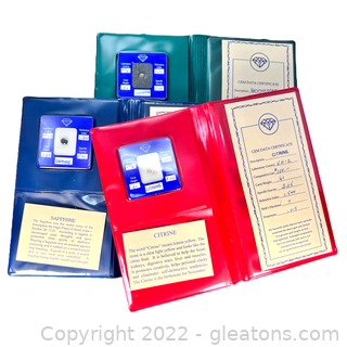 4 Gemstones with Certificates - Citrine, Sapphire & Moonstone