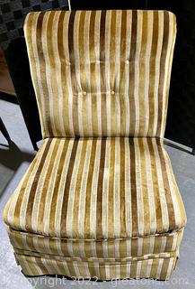 Regal Rollback Chair. Gold Striped Velvet (A)